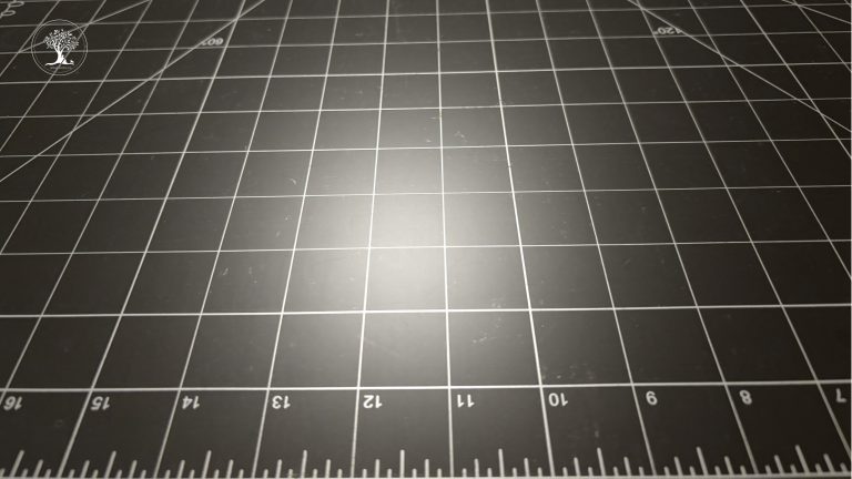 Projector Light reflecting on cutting mat