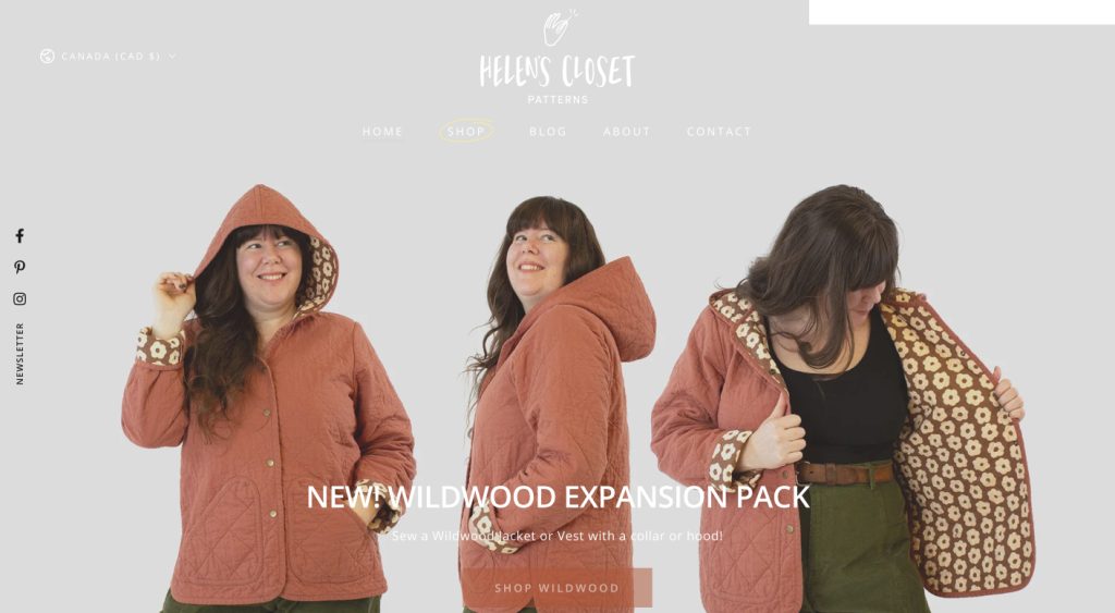 Helen's Closet web page